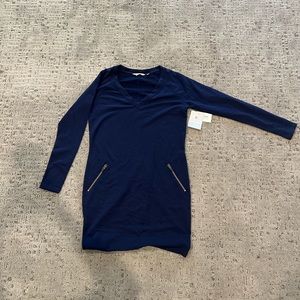 Athleta Enchanted Dress NWT long sleeve with zipper detail small